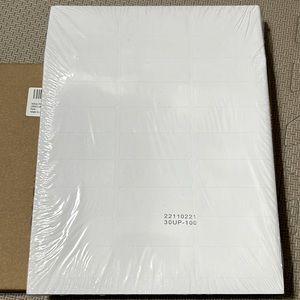 Address Labels Sheets 100 Sheets: 3000 labels in total. Sealed 1”x2.625”